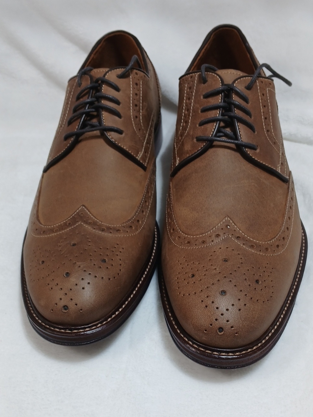 Johnston & Murphy Tan Brogue Derby Shoes Sz 12 M NWOT